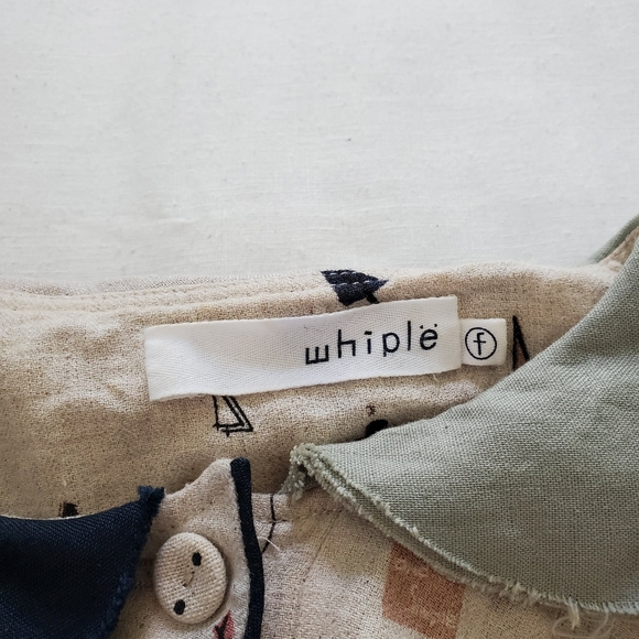 Whiple Dress Tunic Lagenlook Unique Collar 3 Pockets Baggy - Picture 3 of 10